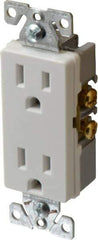 Cooper Wiring Devices - 125 VAC, 15 Amp, 5-15R NEMA Configuration, White, Industrial Grade, Self Grounding Duplex Receptacle - 1 Phase, 2 Poles, 3 Wire, Flush Mount, Chemical and Impact Resistant - Strong Tooling