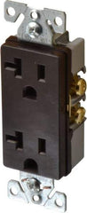 Cooper Wiring Devices - 125 VAC, 20 Amp, 5-20R NEMA Configuration, Brown, Industrial Grade, Self Grounding Duplex Receptacle - 1 Phase, 2 Poles, 3 Wire, Flush Mount, Chemical and Impact Resistant - Strong Tooling