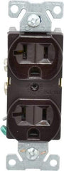 Cooper Wiring Devices - 125 VAC, 20 Amp, 5-20R NEMA Configuration, Brown, Specification Grade, Self Grounding Duplex Receptacle - 1 Phase, 2 Poles, 3 Wire, Flush Mount - Strong Tooling