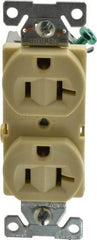 Cooper Wiring Devices - 125 VAC, 20 Amp, 5-20R NEMA Configuration, Ivory, Specification Grade, Self Grounding Duplex Receptacle - 1 Phase, 2 Poles, 3 Wire, Flush Mount - Strong Tooling