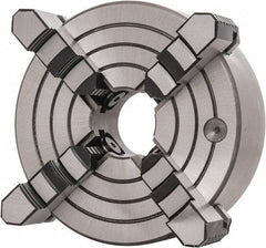 Interstate - 4 Jaws, 8" Diam, Independent Manual Lathe Chuck - D1-5 Mount Spindle, Reversible, 2.165" Through Hole Diam, Cast Iron - Strong Tooling