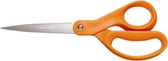 Fiskars - 3-13/32" LOC, 8-1/2" OAL Stainless Steel Standard Shears - Ambidextrous, Plastic Straight Handle, For General Purpose Use - Strong Tooling