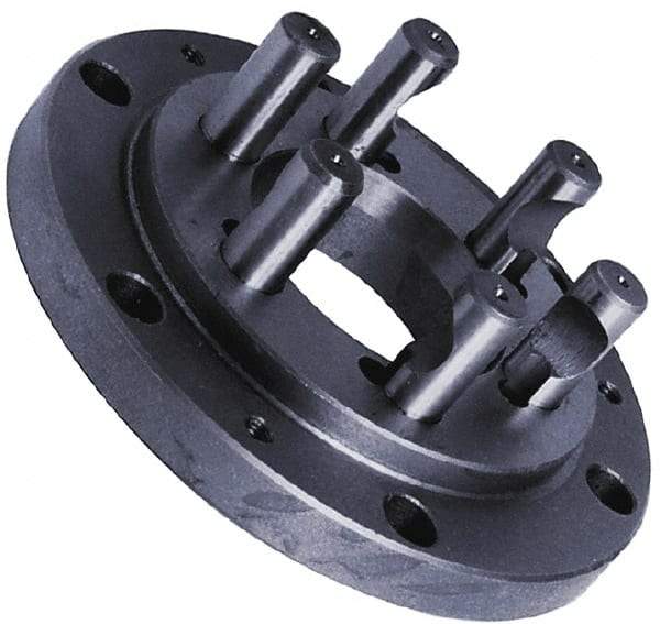 Buck Chuck Company - Adapter Back Plate for 8" Diam Self Centering Lathe Chucks - D1-6 Mount, 2-1/2" Through Hole Diam, 4.73mm ID, 8.13" OD, 1.412" Flange Height, Steel - Strong Tooling