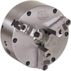 Pratt Burnerd America - 3 Jaws, 8" Diam, Self Centering Manual Lathe Chuck - Plain Back Mount Spindle, Adjustable, Reversible, 4,200 Max RPM, 2-1/4" Through Hole Diam, Forged Steel - Strong Tooling