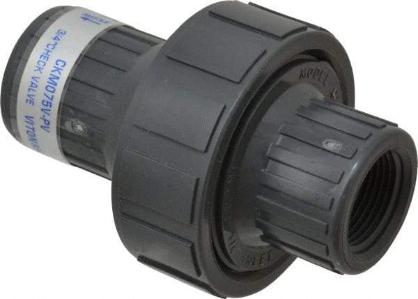 Plast-O-Matic - 3/4" PVC Check Valve - Inline, FNPT x FNPT, 150 WOG - Strong Tooling