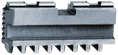 Bison - 25" Max Chuck Diam Compatibility, Steel Tongue & Groove Hard Lathe Master Jaws - 3/4" Groove Width, 1.9685" Wide x 8.2677" Long - Strong Tooling