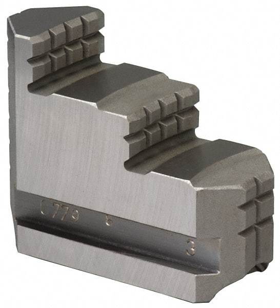 Bison - 3 to 3-1/2" Chuck Diam Compatibility, Steel Master Jaws - 0.51" Wide x 1.3385" Long x 1.18" High - Strong Tooling