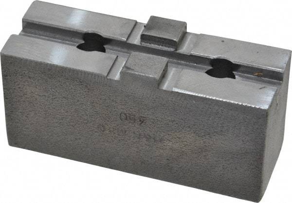 H & R Manufacturing - 8" Chuck Capacity, Tongue & Groove Attachment, Square Soft Lathe Chuck Jaw - Steel, 1-3/4" Btw Mount Hole Ctrs, 3-1/2" Long x 1-1/4" Wide x 1-5/8" High, 5/16" Groove - Strong Tooling