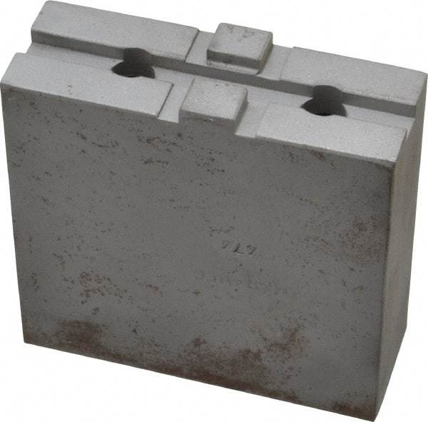 H & R Manufacturing - 8" Chuck Capacity, Tongue & Groove Attachment, Square Soft Lathe Chuck Jaw - Steel, 1-3/4" Btw Mount Hole Ctrs, 3-1/2" Long x 1-1/4" Wide x 3-3/8" High, 5/16" Groove - Strong Tooling