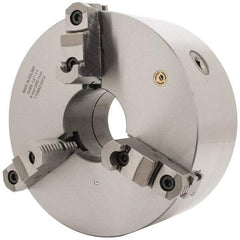 Bison - 3 Jaws, 12" Diam, Self Centering Manual Lathe Chuck - D1-11 Mount Spindle, Reversible, 1,500 Max RPM, 4.0551" Through Hole Diam, 0.0012" Axial Runout, 0.002" Radial Runout, Cast Iron - Strong Tooling