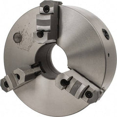 Interstate - 3 Jaws, 12" Diam, Self Centering Manual Lathe Chuck - D1-6 Mount Spindle, Reversible, 3-15/16" Through Hole Diam, Cast Iron - Strong Tooling