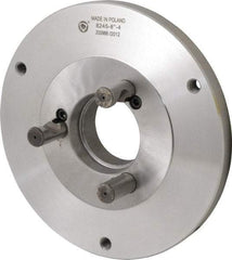 Bison - Adapter Back Plate for 8" Diam Self Centering Lathe Chucks - D1-4 Mount, 2.165" Through Hole Diam, 4.33mm ID, 7.87" OD, 0.63" Flange Height, Steel - Strong Tooling