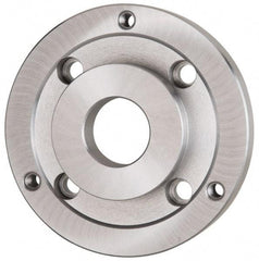 Bison - Adapter Back Plate for 6-1/4" Diam Self Centering Lathe Chucks - A2-5 Mount, 1.654" Through Hole Diam, 3.385mm ID, 6.3" OD, 0.76" Flange Height, Steel - Strong Tooling