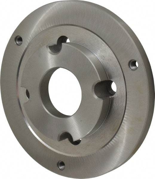 Bison - Adapter Back Plate for 8" Diam Self Centering Lathe Chucks - A2-5 Mount, 2.165" Through Hole Diam, 4.33mm ID, 7.87" OD, 0.768" Flange Height, Steel - Strong Tooling