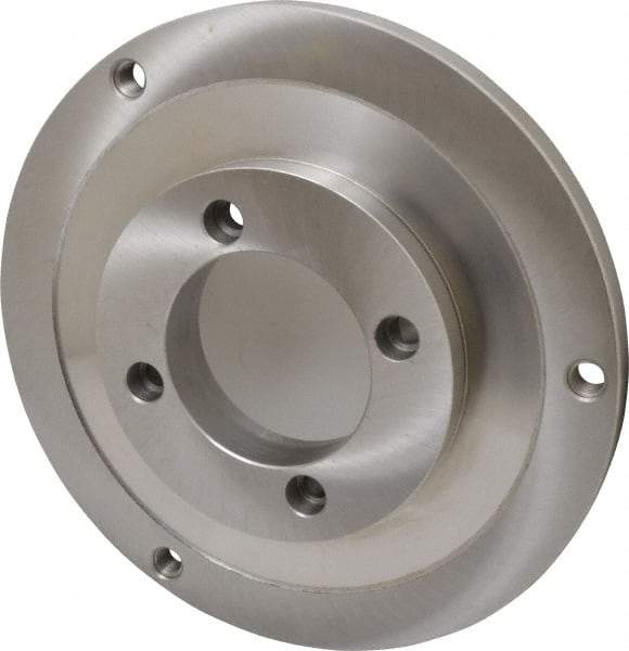 Bison - Adapter Back Plate for 12-1/2" Diam Self Centering Lathe Chucks - A2-6 Mount, 4.055" Through Hole Diam, 7.076mm ID, 12.04" OD, 3/4" Flange Height, Steel - Strong Tooling