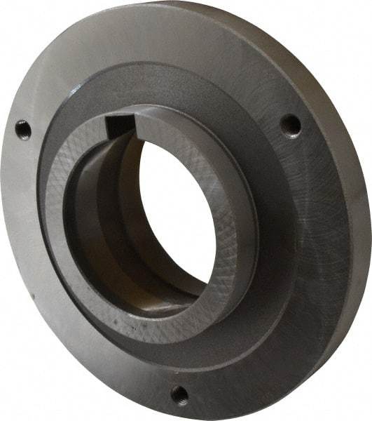 Bison - Adapter Back Plate for 8" Diam Self Centering Lathe Chucks - L-1 Mount, 4-1/8" Through Hole Diam, 6.93mm ID, 7.87" OD, 0.79" Flange Height, Steel - Strong Tooling