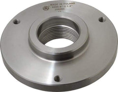 Bison - Adapter Back Plate for 6-1/4" Diam Self Centering Lathe Chucks - 2-1/4 - 8 Mount, 2.26" Through Hole Diam, 3.385mm ID, 38139" OD, 0.59" Flange Height, Steel - Strong Tooling