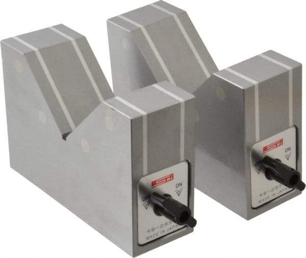 SPI - 90mm Max Capacity, 90° Angle, V-Block - 150mm Long x 50mm Wide x 100mm High, Sold as Matched Pair - Strong Tooling