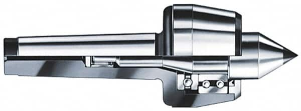 Rohm - MT5 Taper Shank, 3.54" Head Diam Carbide Tipped Live Center - 3,000 Max RPM, 2.76" Head Length, 1.5748" Point Diam, 1.988" Point Len, 2,200 Lb Max Workpc, 10.18" OAL, Standard Point - Strong Tooling