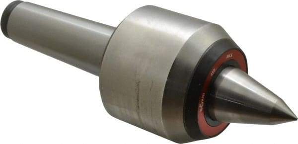 Rohm - MT5 Taper Shank, 3.74" Head Diam Live Center - 6,000 Max RPM, 3.32" Head Length, 1.65" Point Diam, 2.323" Point Len, 4,400 Lb Max Workpc, 11.01" OAL, Long Point - Strong Tooling