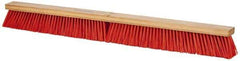 PRO-SOURCE - 36" Heavy Duty Synthetic Push Broom - 4" Bristle Length, Wood Block, Threaded Handle Connection - Strong Tooling