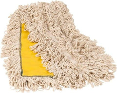 PRO-SOURCE - 48" Long x 3-1/2" Wide Yarn Blend Dust Mop Head - Snap-On, Yellow, Looped Head, Launderable - Strong Tooling