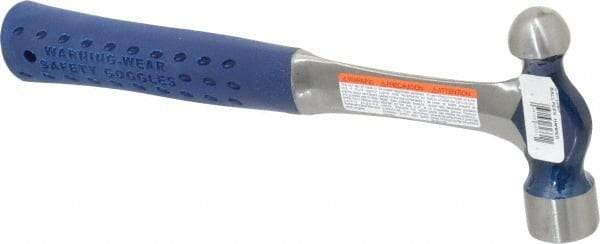 Estwing - 3/4 Lb Head Ball Pein Hammer - Steel Handle, 1-3/8" Face Diam, 11-1/8" OAL, Steel with Cushion Grip - Strong Tooling