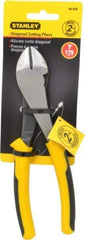 Stanley - 7" OAL, Cutting Pliers - 13/16" Jaw Length x 1-7/64" Jaw Width, Round Head, Thermo Plastic Elastomer (TPE) Handle - Strong Tooling