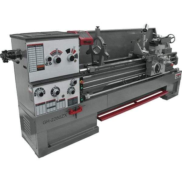 Jet - 22" Swing, 80" Between Centers, 230/460 Volt, Triple Phase Engine Lathe - 7MT Taper, 10 hp, 25 to 1,800 RPM, 3-1/8" Bore Diam, 40" Deep x 48-7/8" High x 136-1/8" Long - Strong Tooling