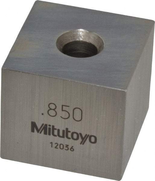 Mitutoyo - 0.85" Square Steel Gage Block - Accuracy Grade 0, Includes Certificate of Inspection - Strong Tooling