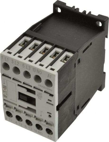 Eaton Cutler-Hammer - 3 Pole, 24 Coil VAC, 20 Amp, Nonreversible Open Enclosure IEC Contactor - 1 Phase hp: 0.5 at 115 V, 1 at 200 V, 1.5 at 230 V, 3 Phase hp: 3 at 200 V, 3 at 230 V, 5 at 460 V, 7.5 at 575 V, 9 Amp Inductive Load Rating Listed - Strong Tooling