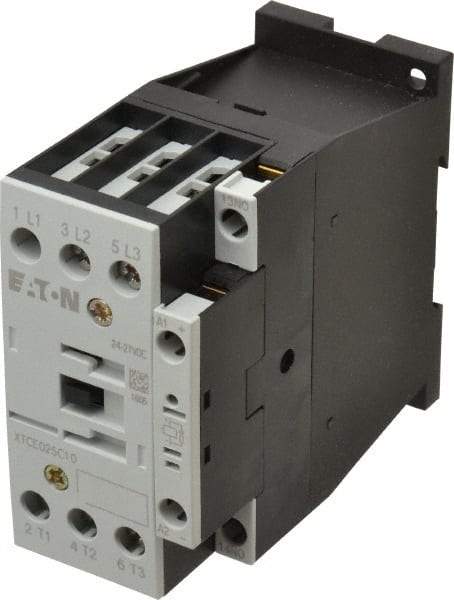 Eaton Cutler-Hammer - 3 Pole, 24 to 27 Coil VDC, 40 Amp, Nonreversible Open Enclosure IEC Contactor - 1 Phase hp: 2 at 115 V, 3 at 200 V, 5 at 230 V, 3 Phase hp: 10 at 230 V, 15 at 460 V, 20 at 575 V, 7.5 at 200 V, 25 Amp Inductive Load Rating Listed - Strong Tooling