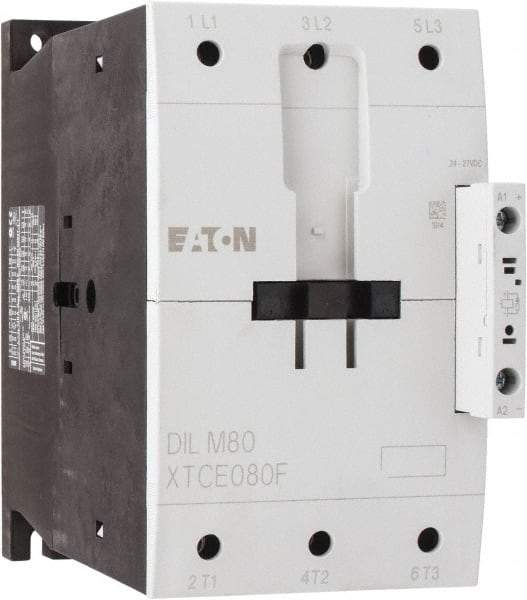 Eaton Cutler-Hammer - 3 Pole, 24 to 27 Coil VDC, 125 Amp, Nonreversible Open Enclosure IEC Contactor - 1 Phase hp: 15 at 200 V, 15 at 230 V, 7.5 at 115 V, 3 Phase hp: 25 at 200 V, 30 at 230 V, 60 at 460 V, 75 at 575 V, 80 Amp Inductive Load Rating Listed - Strong Tooling