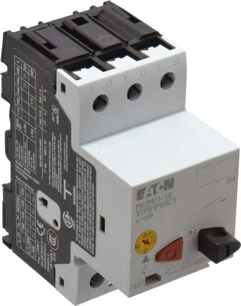 Eaton Cutler-Hammer - 1.6 Amp, IEC, Open Pushbutton Manual Motor Starter - 45mm Wide x 85mm Deep x 3.6667" High, 3/4 hp at 480/600 V, CE Approved, CSA Certified, DIN VDE, EN/IEC, UL 508 Type E Compliant & UL Listed - Strong Tooling