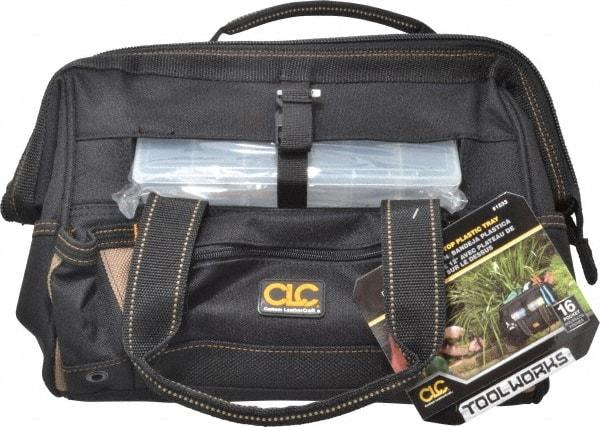 CLC - 16 Pocket Black Polyester Tool Bag - 12" Wide x 8" Deep x 9" High - Strong Tooling