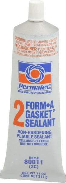 Permatex - 11 oz Tube Black Rosin Gasket Sealant - -65 to 400°F Operating Temp, 24 hr Full Cure Time - Strong Tooling