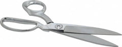 Clauss - 4-1/2" LOC, 10" OAL Chrome Plated Standard Shears - Right Hand, Chrome Plated Offset Handle, For General Purpose Use - Strong Tooling