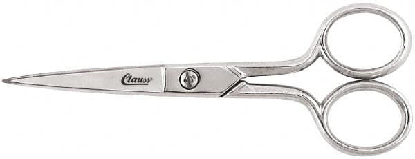 Clauss - 2" LOC, 5" OAL Chrome Plated Standard Scissors - Ambidextrous, Chrome Plated Straight Handle, For Sewing - Strong Tooling