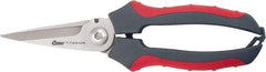 Clauss - 2-1/2" Length of Cut, Straight Pattern Multi-Purpose Snip - 8" OAL, Comfort Grip Handle - Strong Tooling