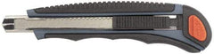 Clauss - Retractable Utility Knife - 3-1/4" Blade, Gray & Black Plastic with Overmold Handle, 5 Blades Included - Strong Tooling