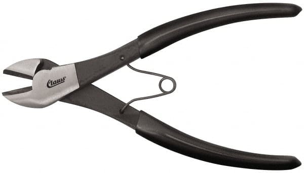 Clauss - 7" OAL, Wire Cutter - 7/8" Jaw Length x 1-1/8" Jaw Width, Standard Head, Vinyl Coated Handle - Strong Tooling