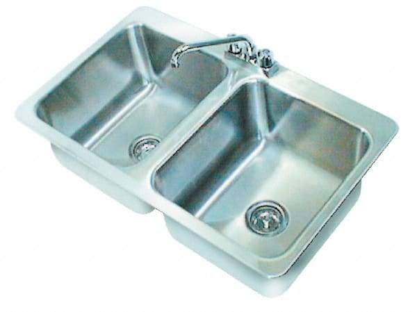 Advance Tabco - 14" Long x 16" Wide Inside, 2 Compartment, Stainless Steel Stainless Steel Drop In Sink - 18 Gauge, 33-1/2" Long x 20-1/2" Wide Outside, 10" Deep - Strong Tooling