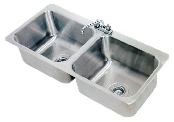 Advance Tabco - 20" Long x 16" Wide Inside, 2 Compartment, Stainless Steel Stainless Steel Drop In Sink - 18 Gauge, 45-1/2" Long x 20-1/2" Wide Outside, 8" Deep - Strong Tooling