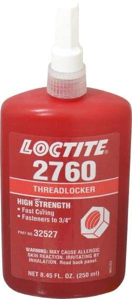 Loctite - 250 mL Bottle, Red, High Strength Liquid Threadlocker - Series 2760, 24 hr Full Cure Time, Hand Tool, Heat Removal - Strong Tooling