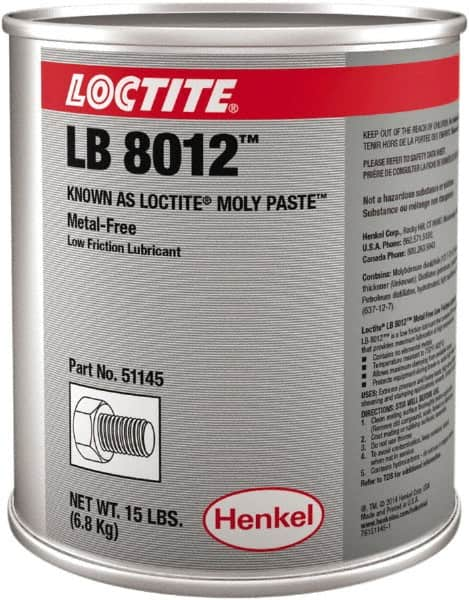 Loctite - 15 Lb Can General Purpose Anti-Seize Lubricant - Molybdenum Disulfide, 750°F, Black - Strong Tooling