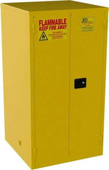 Jamco - 2 Door, 2 Shelf, Yellow Steel Standard Safety Cabinet for Flammable and Combustible Liquids - 65" High x 34" Wide x 34" Deep, Manual Closing Door, 3 Point Key Lock, 60 Gal Capacity - Strong Tooling