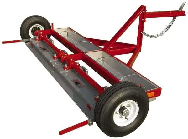 Made in USA - 60" Long Tow-Behind Magnetic Sweeper with Wheels - 12" Wide x 4-1/2" High, 8" Wheel Diam, 2" Clearance - Strong Tooling