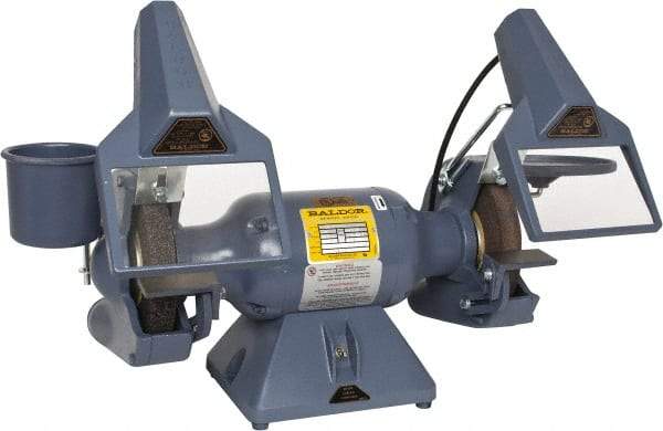 Baldor - 7" Wheel Diam x 1" Wheel Width, 1/2 hp Grinder - 5/8" Arbor Hole Diam, 1 Phase, 3,600 Max RPM, 115/230 Volts - Strong Tooling