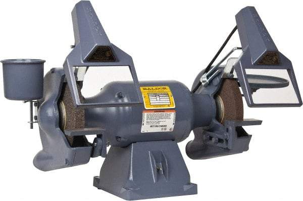 Baldor - 8" Wheel Diam x 1" Wheel Width, 3/4 hp Grinder - 3/4" Arbor Hole Diam, 1 Phase, 3,600 Max RPM, 115/230 Volts - Strong Tooling