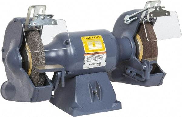 Baldor - 10" Wheel Diam x 1" Wheel Width, 1-1/2 hp Grinder - 7/8" Arbor Hole Diam, 3 Phase, 1,800 Max RPM, 208/230/460 Volts - Strong Tooling